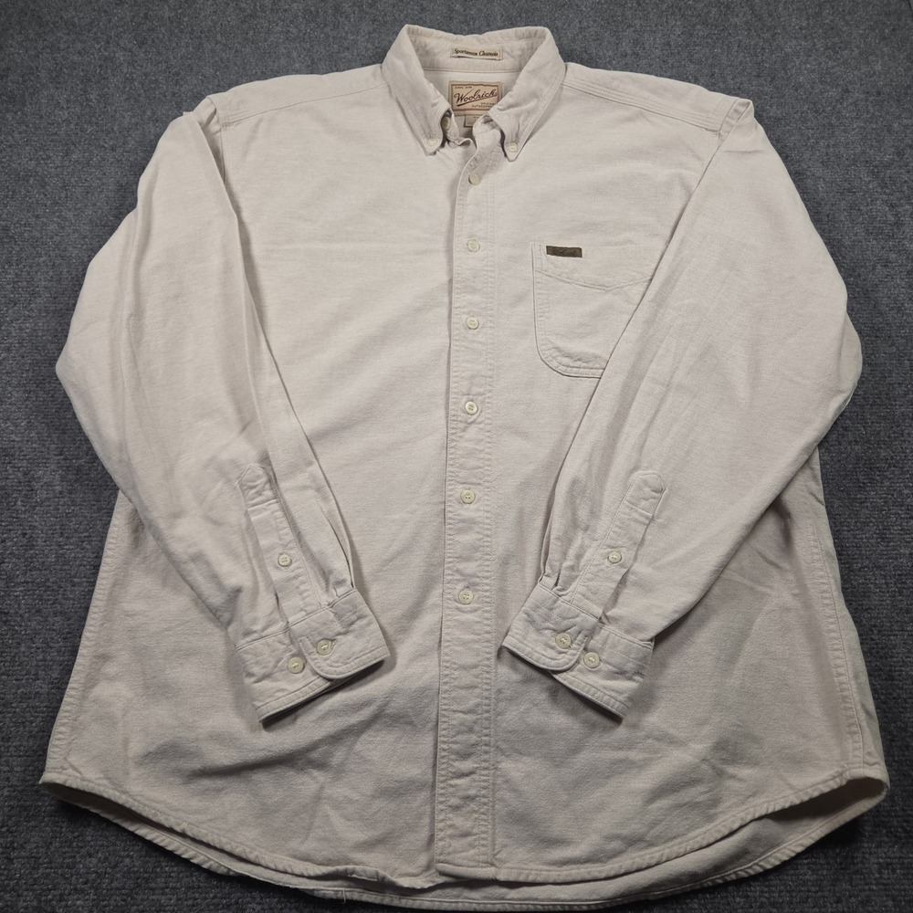 Vintage Woolrich Shirt Mens Large Sportsman Chamois Button Down Long Sleeve